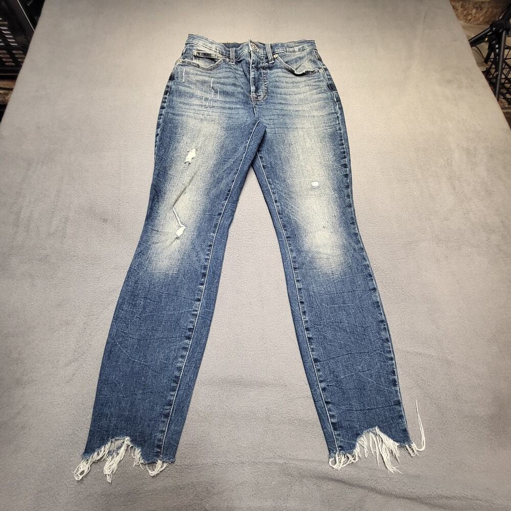Lucky Brand Jeans Womens 4‎ Blue Bridgette Skinny Denim Stretch Distressed